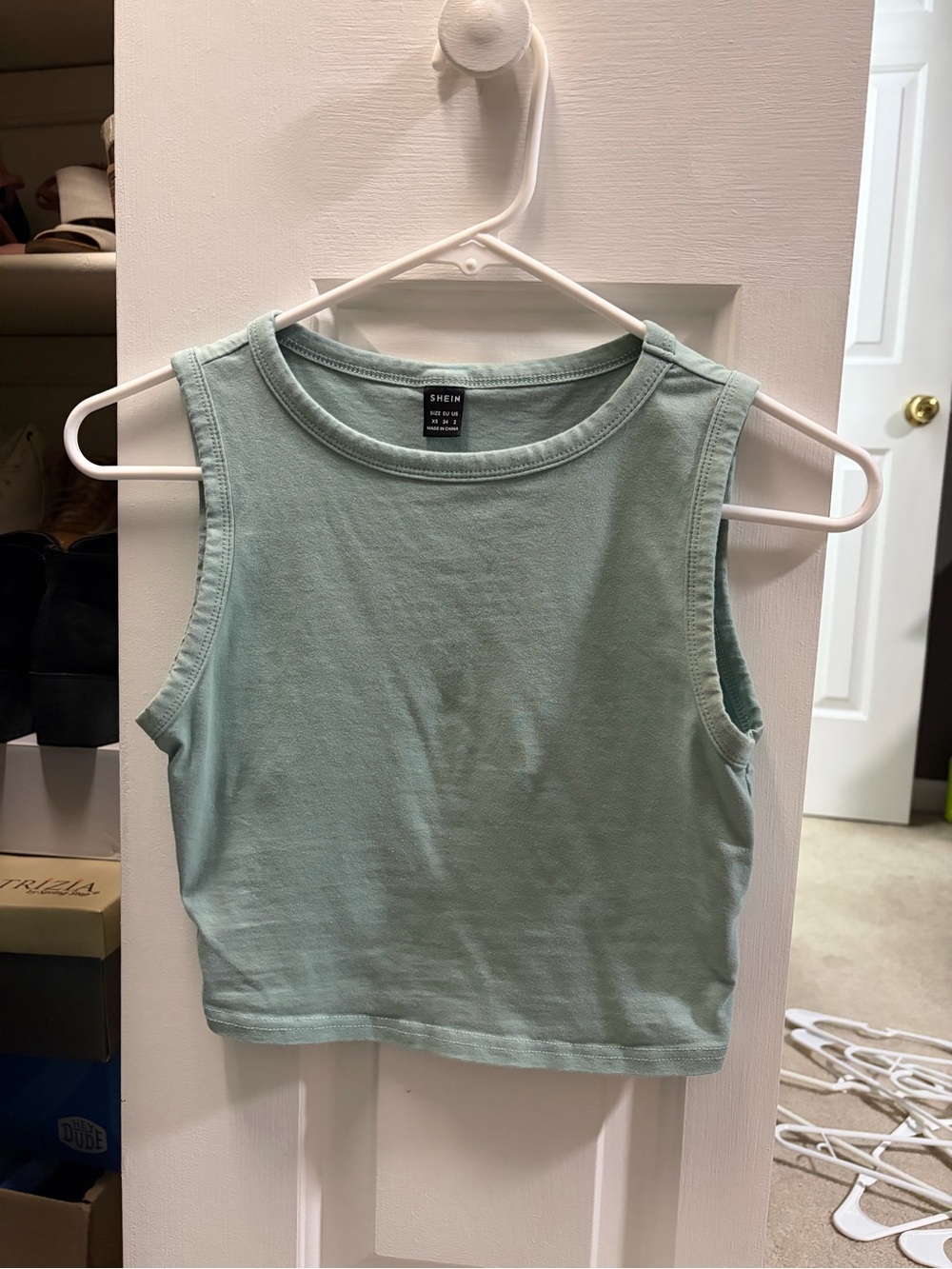 SHEIN Sage Green Cropped Tank Top